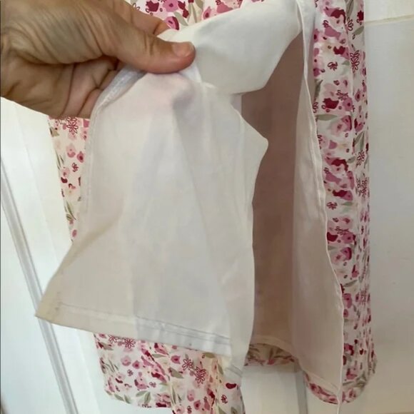 Vintage White and Pink Microfloral Maxi Skirt Feminine Boho Romantic Long Dainty - Picture 3 of 4